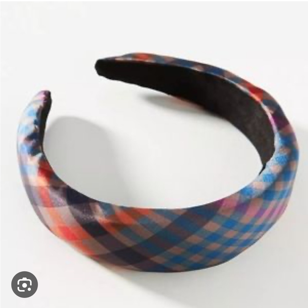 Anthropologie Plaid Puff Headband